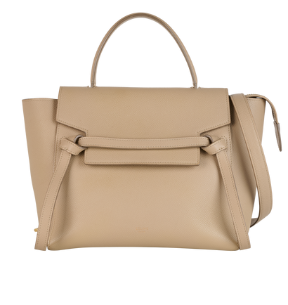 Nano Belt Bag, &pound;850, Handbags, Beige, Leather, Front view